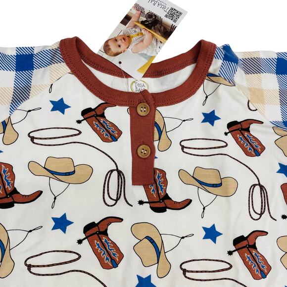 NWT Tesa Babe 2T Yeehaw Henley Tee & Shorts - Picture 3 of 5